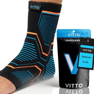 Cavigliera Ortopedica VITTO- Cavigliera Sportiva Per Danni Ai Legamenti, Caviglie Deboli, Tendinite Di Achille e Artrite (Manica, M)