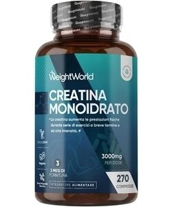 Creatina Monoidrata, 3000mg per Dose. Senza Magnesio Stearato, Uomini e Donne, 270 Creatina Compresse Senza Glutine